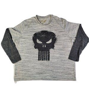 Marvel "Punisher" Men's Large Graphic Long Tee Punisher Skull Comfortable
